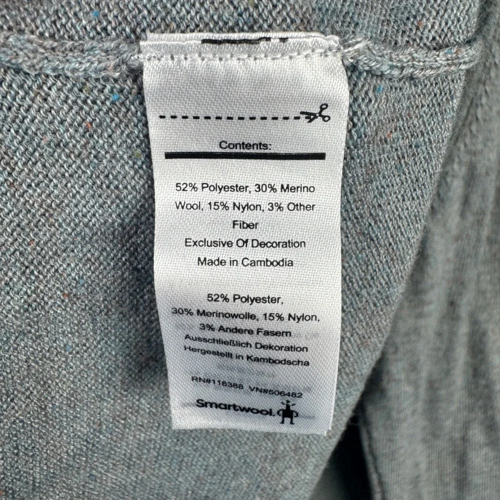 Smartwool Sparwood Crew Sweater Mens XXL Gray Merino Wool Blend SW016426